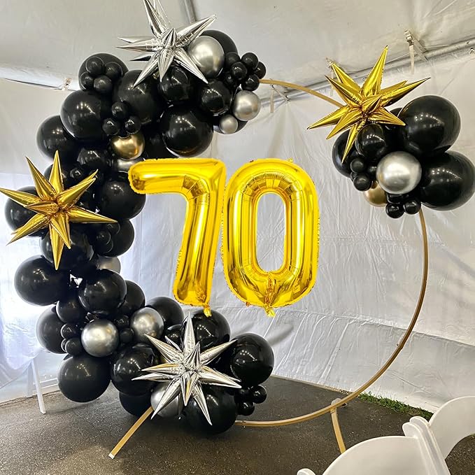 Gold Number Balloons Birthday Balloons - Giant Gold Number 70 Balloon 40 inch, Numbers Balloon 10th Birthday Decorations, Gold Party Supplies for Women Men