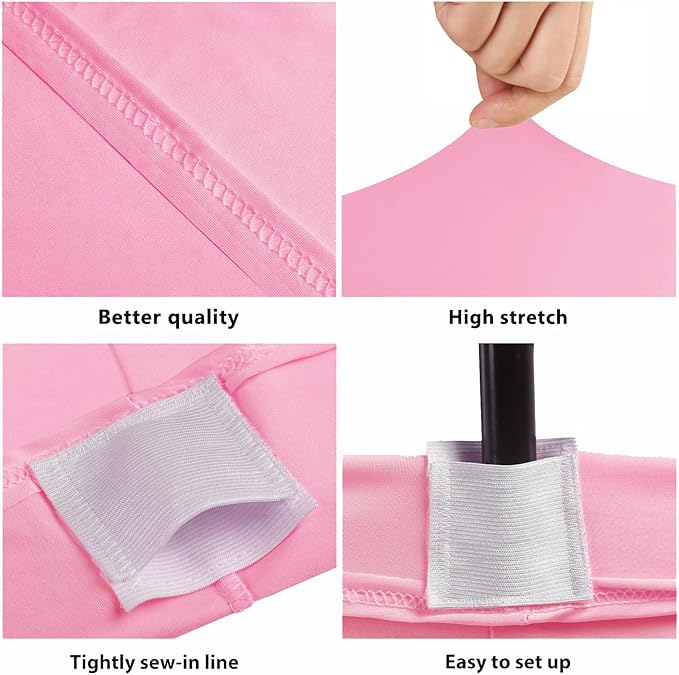 Table Covers for 6 Foot Tables, Hot Pink Washable and Wrinkle Resistant Stretch Tablecloths Rectangle 6ft for Events, Wedding, Banquets, Parties