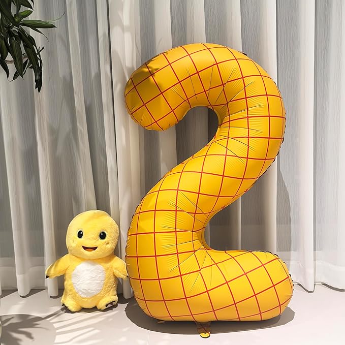 40-Inch Large Number Balloon Toy Inspired Story Matte Yellow Birthday Balloon Western Rodeo Party Supplies Boy Girl Story Anniversary Kids Birthday Party Cowboy Farm Themed Baby Welcome Decorations