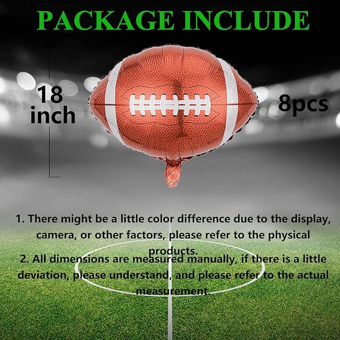Football Balloons Rugby Balloons Football Party Balloon for Football Birthday Decorations Sports Ballons Arch Kits Party Balloon Sets-8 PCS
