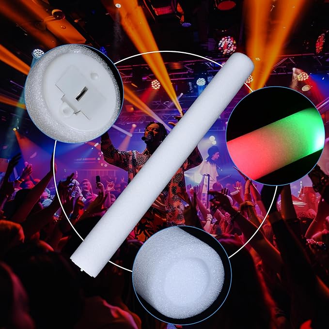 68 Pack Led Foam Glow Sticks Bulk, Wedding Glow Sticks for Reception Props, White Light-up Sticks for Wedding，Light up foam Sticks, Party Light Sticks Pack, Light Sticks for Parties Bulk