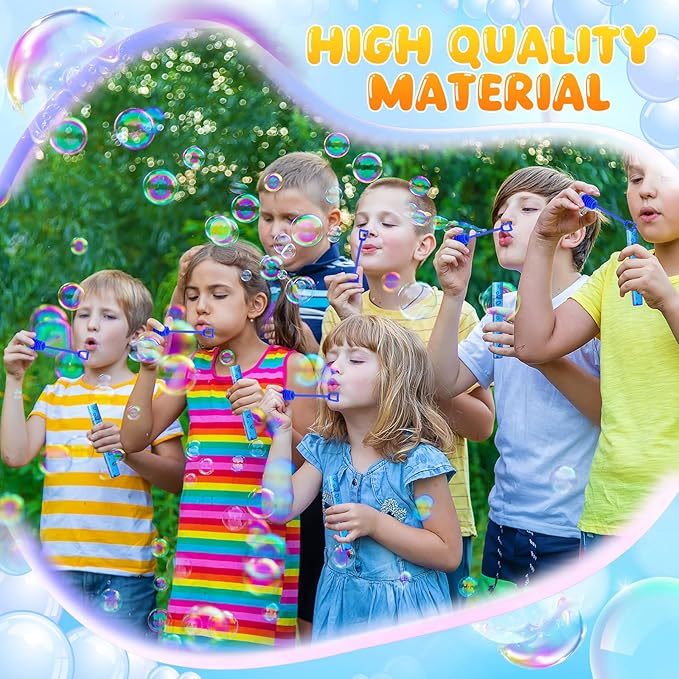 32 Pcs Blue with Gold Ring Print Bubble Wands Bubbles Party Favors for Adult Summer Activity Birthday Gifts Carnival Goody Bag Stuffers Wedding Supplies