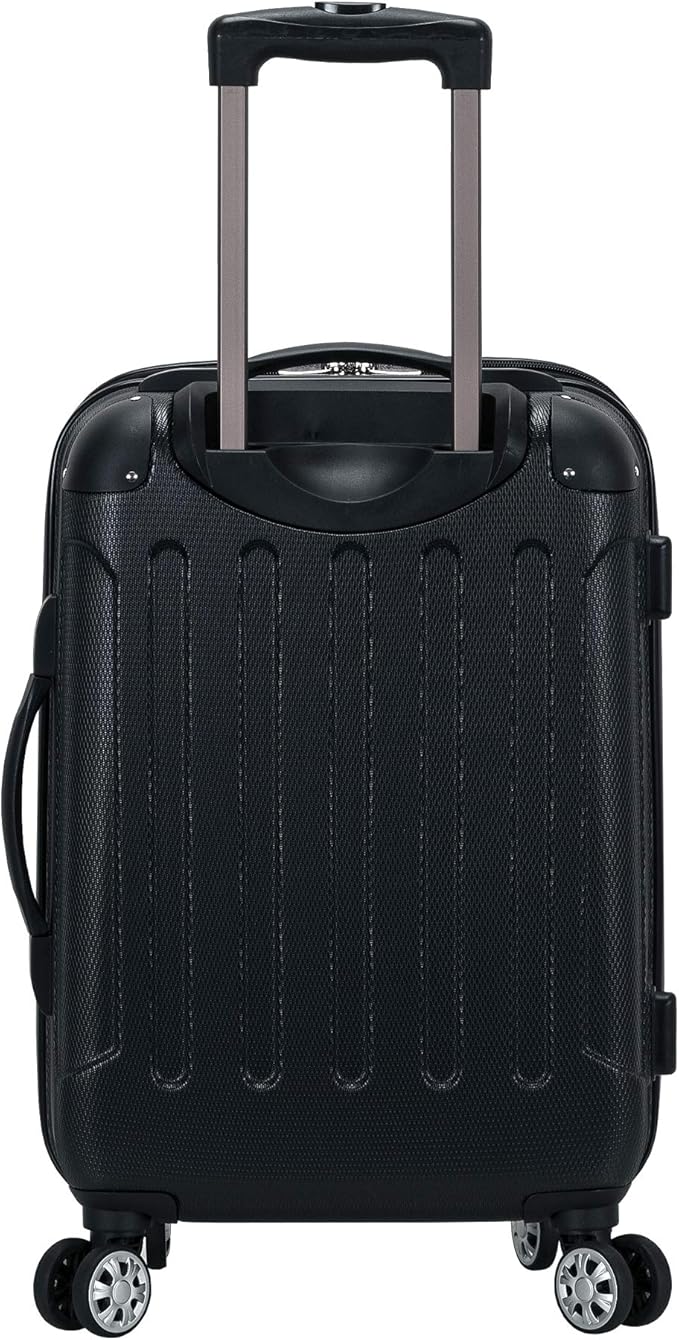 Rockland London Hardside 3 Piece Expandable Spinner Wheel Luggage Set, (20"/24"/28"), Black
