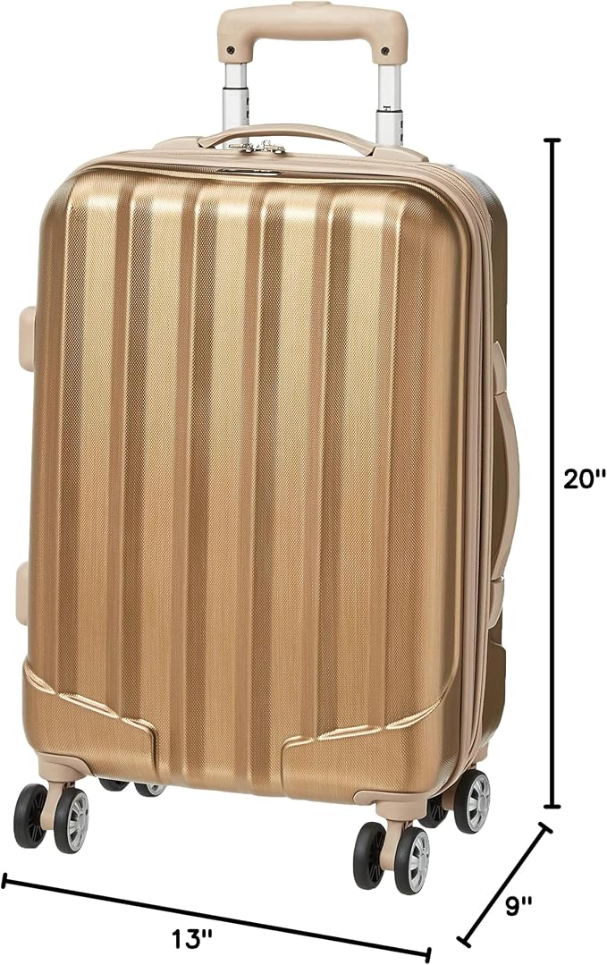 Rockland Melbourne Hardside Expandable Spinner Wheel Luggage, Carry-On 20", Bronze