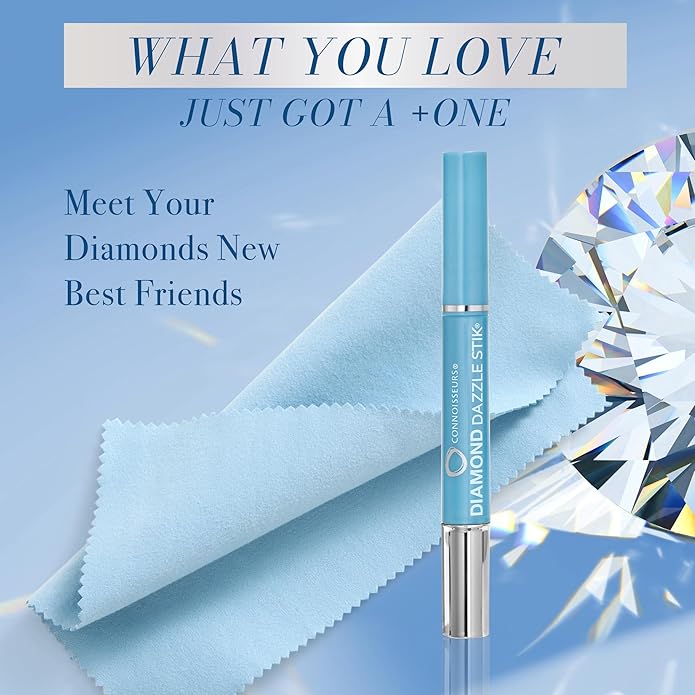 CONNOISSEURS Diamond Dazzle Stik - Portable Diamond Cleaner for Rings and Other Jewelry - Bring Out The Sparkle in Your Diamonds and Precious Stones