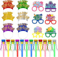 Openfly 24Pcs New Years Eve Party Supplies 2026 Happy New Years Party Headband Hats New Year Glasses New Year Noise Makers