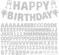 129Pcs DIY Letter Banners Glitter Customizable Banner Kit Custom Banners DIY Happy Birthday Letters 0-9 Numbers Personalized Banner Decor Wedding Birthday Party Decorations Supplies(Dazzling Silver)