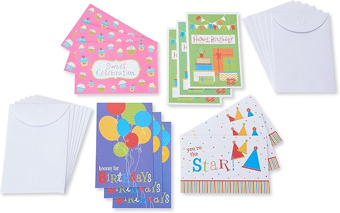 American Greetings Birthday Cards Assortment, Fun (12-Count)