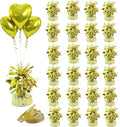 Aluminum Foil Balloon Weights for Parties (24 pcs) - 0.31lb (140g) Each - Premium Balloon Anchors for Birthday, Wedding, Dinner, Indoor & Outdoor Decorations(Light Gold 24pcs)
