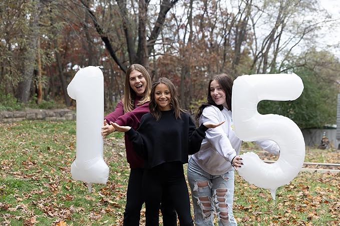 White Number 1 Balloon for First Birthday 40 Inch, 1st One Number Balloons Birthday Decorations for Girl Boy Toddler Baby
