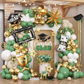 135Pcs Graduation Balloon Garland Arch Kit for Class of 2025 Graduates (Sage Green, Gold, White)