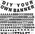 131 PCS Custom Banner Glitter DIY Letter Banners Personalized Banner for Birthday Congratulations Wedding Party Black 5-inch