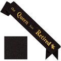 Retirement Party Decorations Gifts For Women Retirement Sash The Queen Has Retired Sash Party Favors Supplies Black Glitter