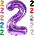 KatchOn, Purple Number 2 Balloon - Giant, 40 Inch | Two The Moon Birthday Girl | Purple 2nd Birthday Decorations for Girl | 2 Number Balloon | 2th Happy Anniversary Decorations