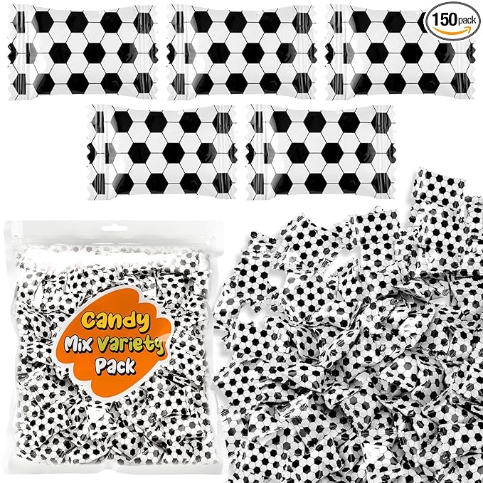 Naucoos Soccer Sports Candy, 26.5 oz. Bag - 150 Sports Candy for Team Gifts Party Supplies - Team Treats for Soccer Goodie Bags Stuffer, Individually Wrapped