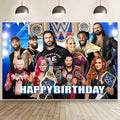 Wrestling Backdrop,Wrestling Party Background Photo Booth Banner Large Fabric Artistic for Birthday Party Decorations (Black Blue)