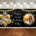 Custom Happy Birthday Banner Personalized Banners and Signs with Photo Name for Women Men Kids Party Decorations Supplies Indoor Outdoor Birthday Gifts Style 04