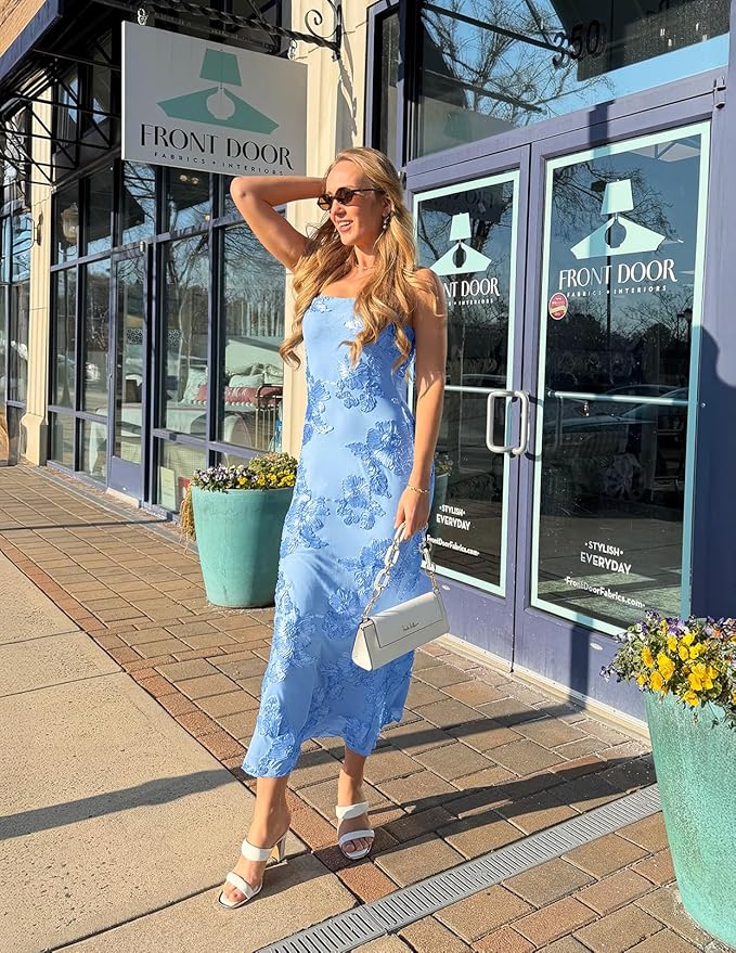 MEROKEETY Women's Floral Strapless Maxi Dress 2026 Summer Mesh Tube Bodycon Formal Wedding Guest Cocktail Party Long Dresses