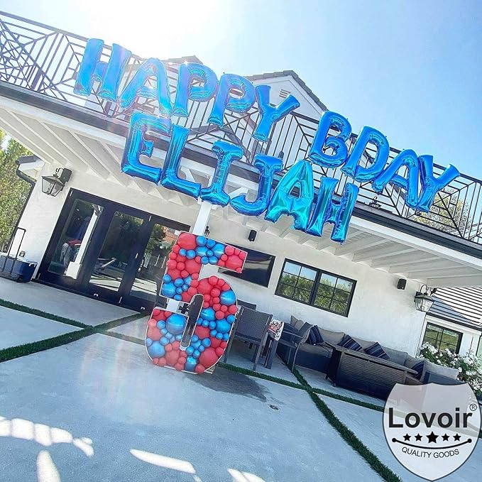 Lovoir 40 Inch Large Blue Letter S Balloons Big Size Jumbo Mylar Foil Helium Balloon for Birthday Party Celebration Decorations Alphabet Blue S