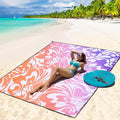 WIWIGO Beach Blanket Waterproof Sandproof Beach Mat 79" X 83"/10'x9'for 2-8 Adults Quick Drying Outdoor Picnic Mat Beach Accessories for Travel, Camping, Hiking