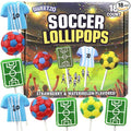 Soccer Lollipops, Ball, Jersey, and Field Individually Wrapped Suckers, Sports Team Party Favor Candy and Goodie Bag Fillers, 18 Count