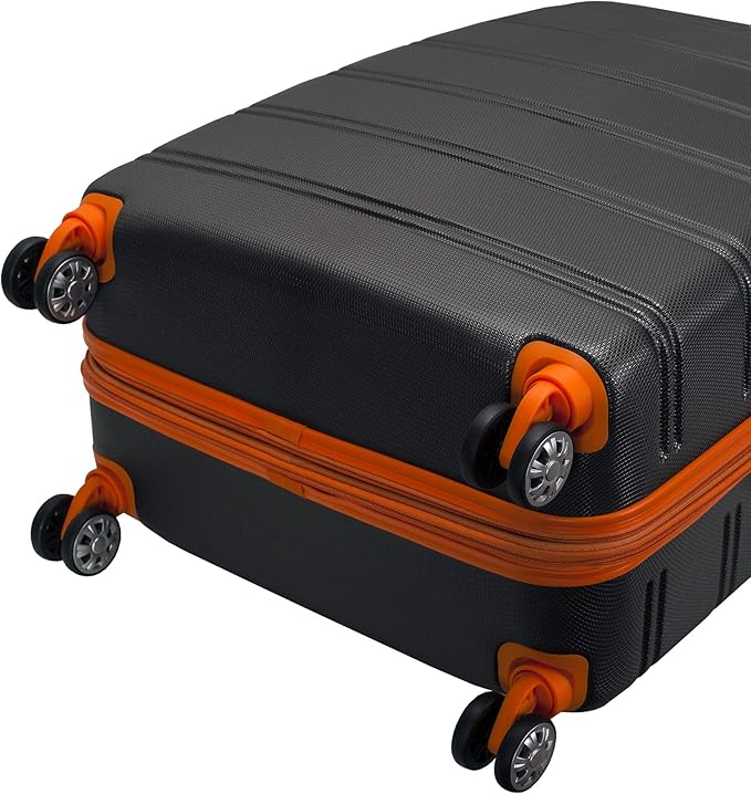 Rockland Melbourne Hardside 3 Piece Expandable Spinner Wheel Luggage Set, (20"/24"/28"), Charcoal