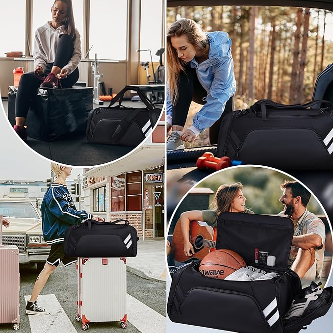 WOLFILIST Gym Bags for Men/Women, 58L Large Sports Travel Duffel Bag with Shoes Compartment & Wet Pocket, Gym Workout Backpack, Weekender Bag Overnight Backpack for Travel