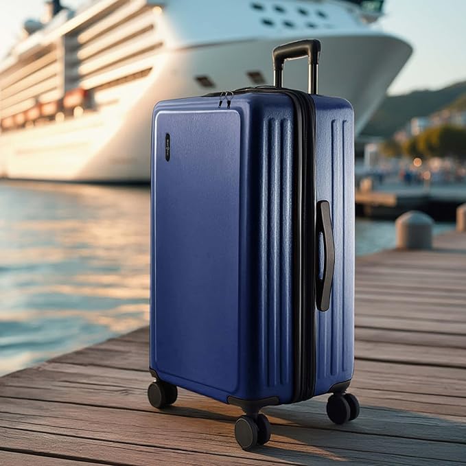 TRAVELARIM Luggage Sets 3 Piece, 24 Inch Suitcase and 28 Inch Luggage with Spinner Wheels, Durable Hard Shell Suitcase Set, Expandable Travel Suitcases with Wheels, Navy
