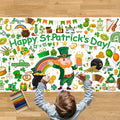Tbsone St. Patrick’s Day Coloring Tablecloth, 72×30 Inch Paper Table Cover, DIY Poster Craft Activity for Party Decorations