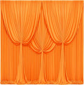 40x10FT Orange Backdrop Curtains for Wedding Parties, Wrinkle Free Polyester Photography Backdrop Drapes for Wedding Baby Shower Birthday Parties Stage Background Stand Decorations 4x10ft,10 Panels