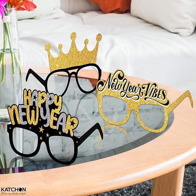 KatchOn, 2026 Glasses New Years - Pack of 12 | NYE Photo Booth Props, New Years Eve Party Supplies 2026 | 2026 New Years Glasses, New Years Decorations 2026 | New Years Photo Booth Props