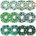 12pcs St Patrick's Day Hair Scrunchies Green Shamrock Leaves Leprechaun Hat Irish Hair Ties for Girls Women Soft Hair Accessories Gifts