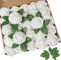 AmyHomie Artificial Flower 50pcs Real Looking Fake Roses w/Stem for DIY Wedding Bouquets Centerpieces Arrangements Party Baby Shower Valentines Day Christmas Tree Decorations