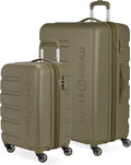 SwissGear 7366 Signature Hardside Expandable Luggage with Spinner Wheels, TSA Lock, Cup-Holder, Olive Branch, 2-Piece Set (19/27)