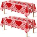 OHOME 2 Pack Valentines Day Decorations - Valentines Decor - Disposable Plastic Valentines Tablecloth | Valentine Decorations Indoor - Valentines Party Decorations Favors | Valentines Backdrop Banner