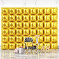 NISOCY 48PCS Gold Square Foil Balloons Wall Backdrop Metallic Double Sided Gold Christmas Balloons Tunnel Arch Kit for New Year Birthday Anniversary Graduation Party Decorations