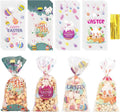 Easter Goodie Bags, 200 PCS Easter Cellophane Treat Bags, Easter Cookie Snack Candy Party Favor Ziplock Cookie Bags Holiday Candy Bags Easter Plastic Gift Bags for Gift Giving Easter Decorations