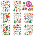 16 Sheets Christmas Theme Stickers, Merry Christmas Stickers Non-Repeating, Xmas Winter Holiday Party Stickers, Christmas Goodie Bag Fillers Christmas Party Favors Decorations