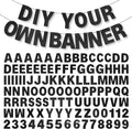DIY Banner Kit with Letters Glitter Banner Letters Customizable Birthday Banners Graduation Banner Custom Party Hanging Banner for Graduation Wedding Party Baby Shower Decoration(Black)