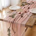 Keketoarrange Pink Cheesecloth Table Runner Easter Spring Boho Rustic Gauze Dusty Pink Farmhouse 120 inch 10FT Cheese Cloth Runner for Wedding Party Baby Shower Birthday Home Decor Holiday Decorations