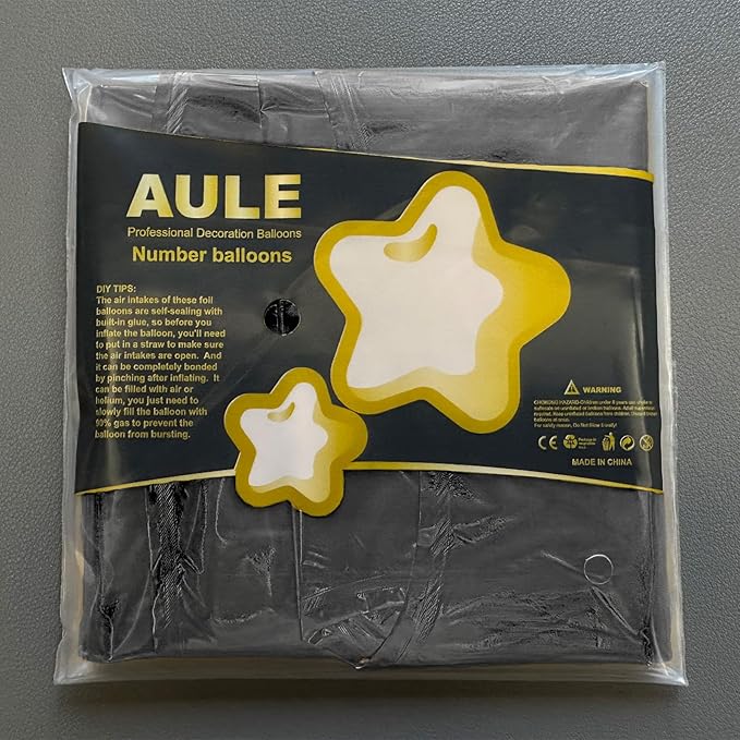 AULE 40 Inch Big Black 1 Balloon Number Large Foil Helium Number Balloons 0-9 Jumbo Giant Happy 1st Birthday Party Decorations for Boy or Girl Huge Mylar Anniversary Party Supplies
