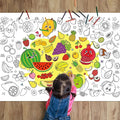 ZOIIWA Summer Fruit Coloring Poster for Giant Coloring Poster Large Fruit Coloring Tablecloth Jumbo Coloring Books for Home Birthday Party Supplies Favor 31.4 x 43.3 Inch