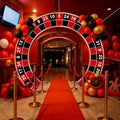 Moukeren Large Casino Night Party Decorations Casino Night Porch Entryway Banner Roulette Backdrop Decor Vegas Party Favor Hanging Door Banner Photo Background for Vegas Poker Dice Birthday Decor
