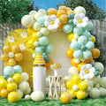Daisy Balloon Garland Arch Kit,Retro Yellow Green White Hippie Boho Balloons Garland Daisy Flower Balloons For Birthday Baby Shower Bridal Wedding Groovy Daisy Party Decorations
