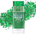 Green Hair Glitter Stick,St Patricks Day Body Face Glitter,Shimmer St Patrick's Day Outfit for Women,Waterproof Green Holographic Glitter,Rave Mardi Gras Singer Concert Party Accessories