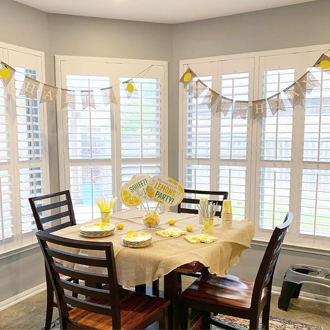 MaitianGuyou Lemon Party Decorations Disposable Dinnerware Set, Include Yellow Paper Plates, Cups, Straws and Napkins,Fruits Tableware Set for Lemonade Themed Birthday Decorations