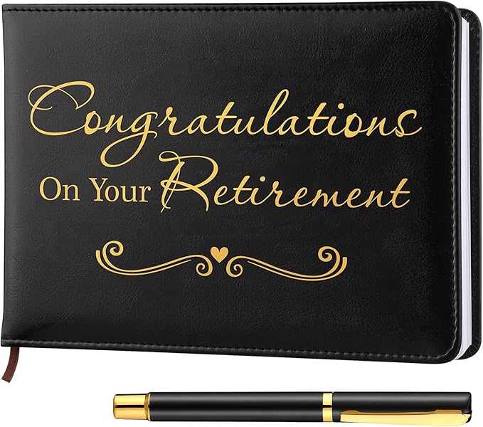 Ctosree Retirement Guest Book with Signature Pen Retirement Party Gift Supplies for Women Men Office Colleague Advice and Wishes Decorations(Lovely)