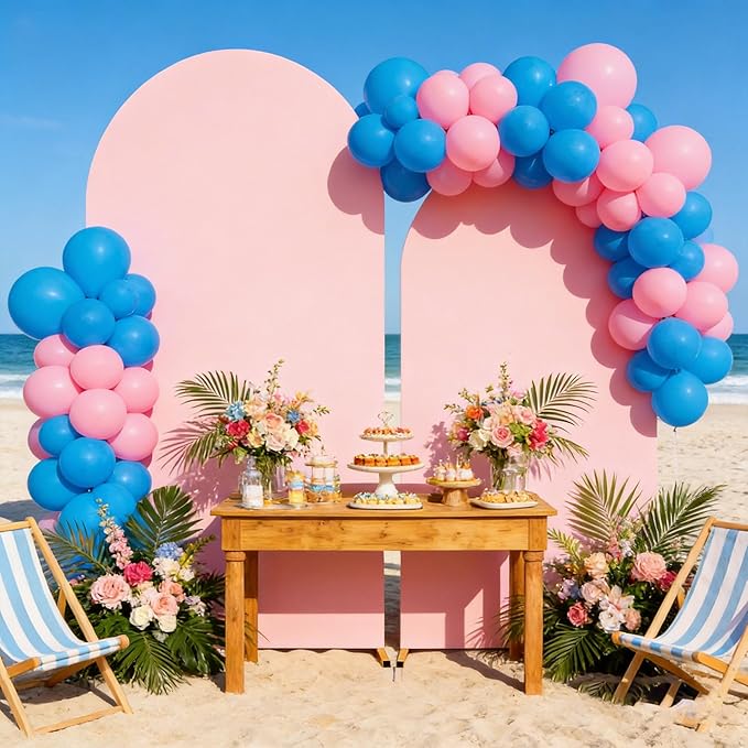 Dusty Rose Arch Backdrop Covers - 7.2FT, 6FT Spandex Fitted Wedding Arch Stand Covers Round Top Chiara Stretchy Arch Backdrop Cover for Wedding Birthday Party Decoration