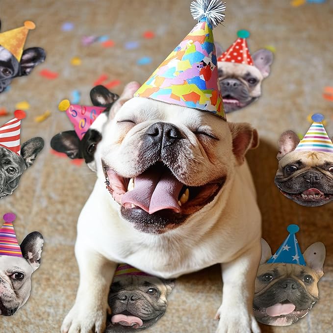 Hooqict Dog Birthday Banner Puppy Themed Party Decorations for Backdrop Funny French Bulldog Garland Dog Party Banner Happy Birthday Sign for Boys Girls Kids 1st 2nd 3rd