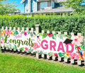 Aloha Congrats Grad Banner Graduation Decorations Class of 2026 Large Luau Grad Yard Sign Hawaiian Hanging Grad Backdrop Outdoor/Indoor Tropical 2026 Graduation Party Supplies 118"x 24"
